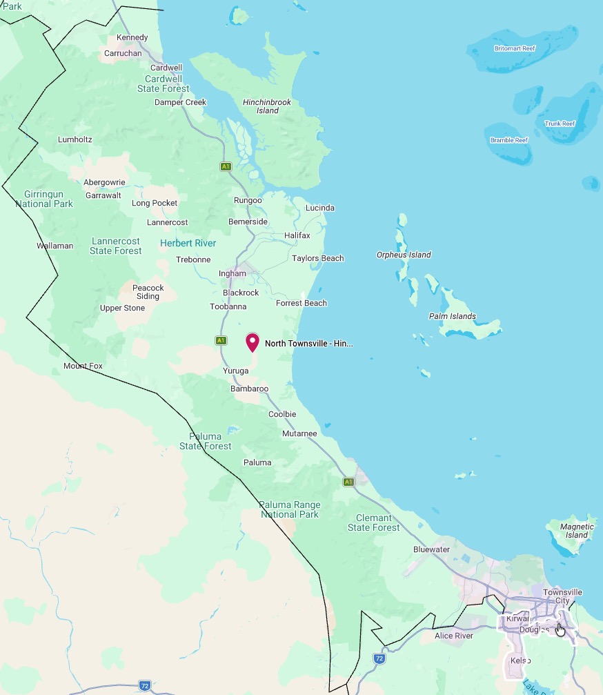 Townsville Hinchinbrook service area map