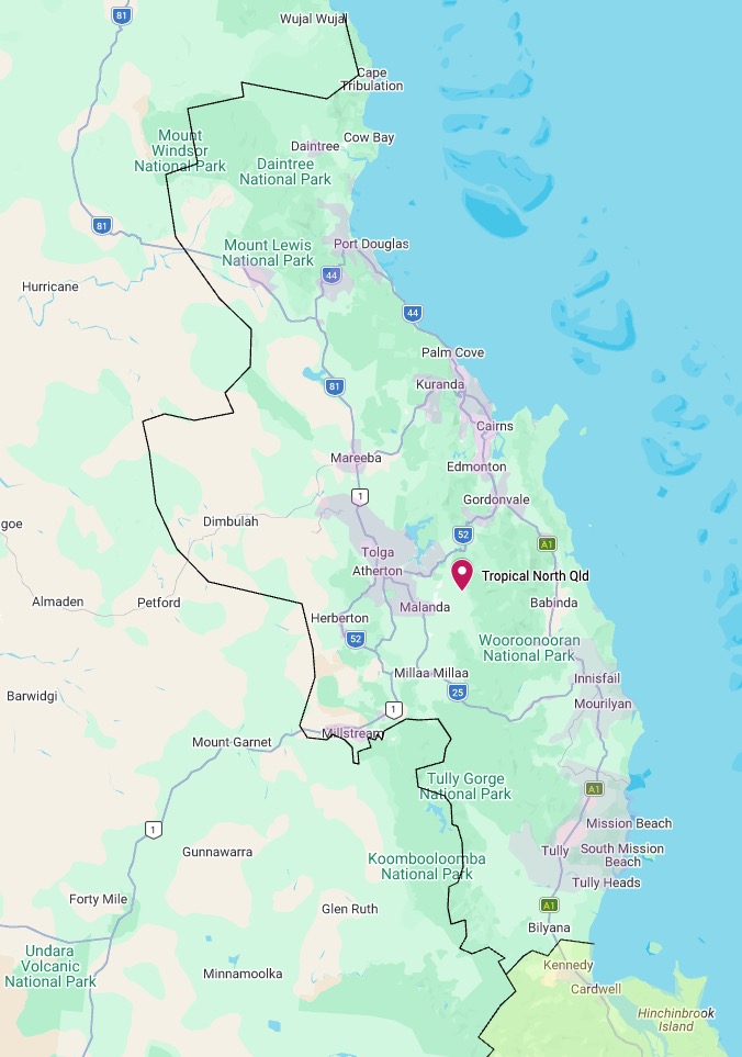 Tropical North Queensland service area map