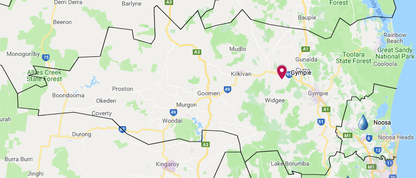 Cooloola/Gympie Water Tank Cleaning service area map