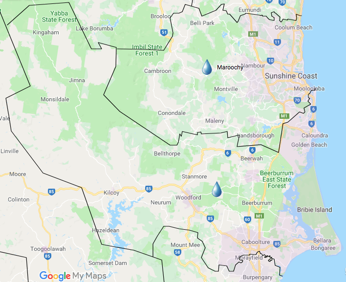 Glass House Mountains Water Tank Cleaning service area map