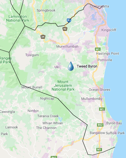 Tweed Heads/Byron Bay Water Tank Cleaning service area map