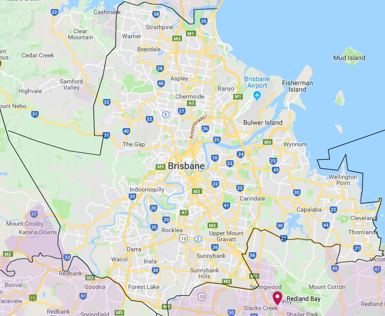 Brisbane City Water Tank Cleaning service area map