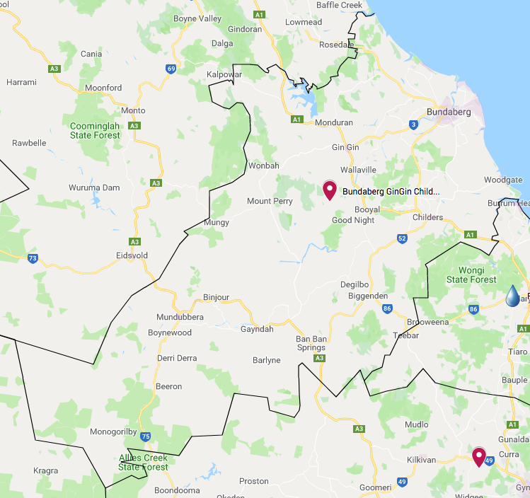Bundaberg/Childers Water Tank Cleaning service area map