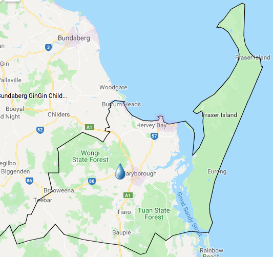 Fraser Coast Water Tank Cleaning service area map