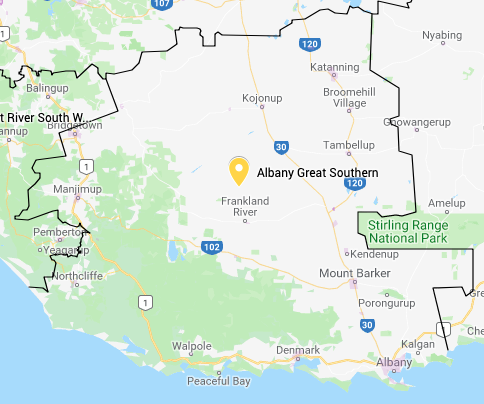 Albany Great Southern Water Tank Cleaning service area map