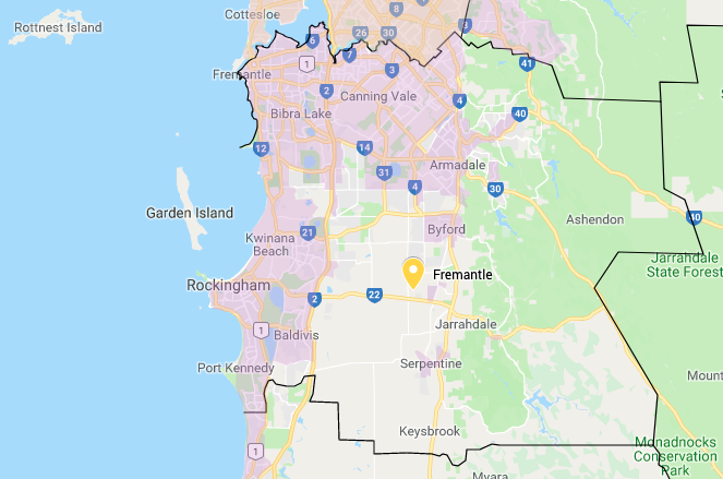 Fremantle Water Tank Cleaning service area map