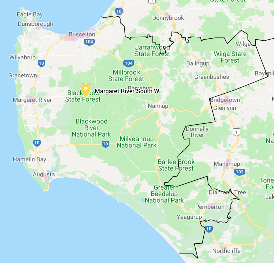 Margaret River South West Water Tank Cleaning service area map