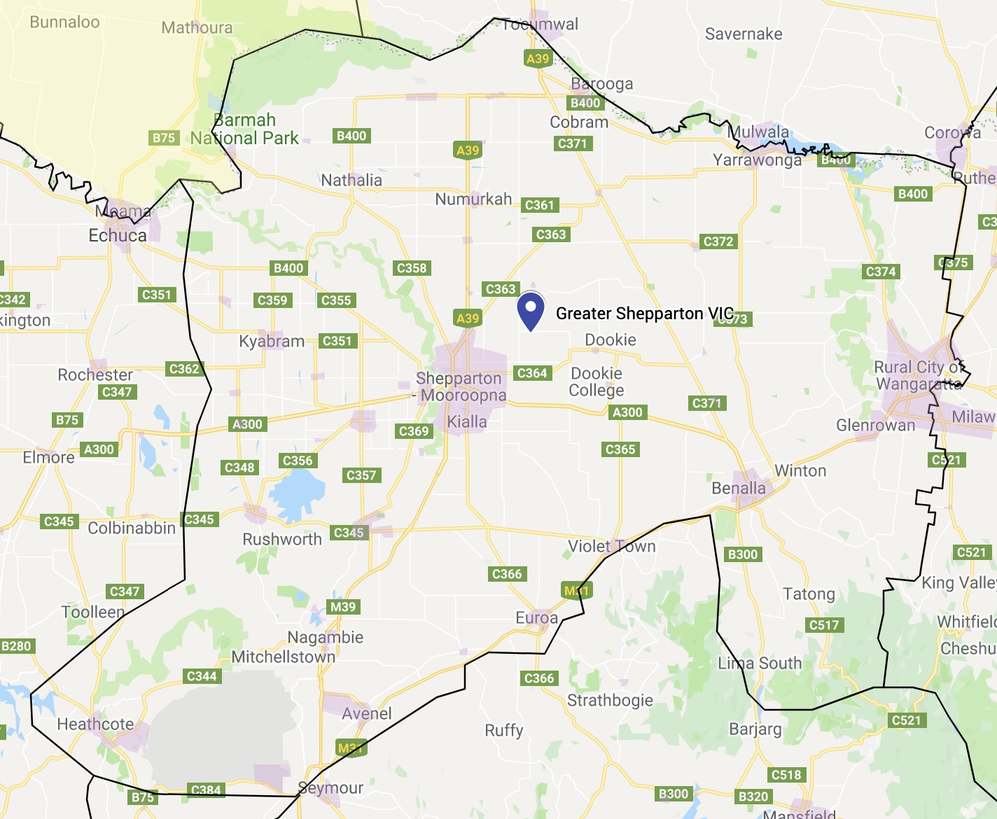 Greater Shepparton Water Tank Cleaning service area map