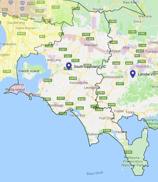 South Gippsland Water Tank Cleaning service area map